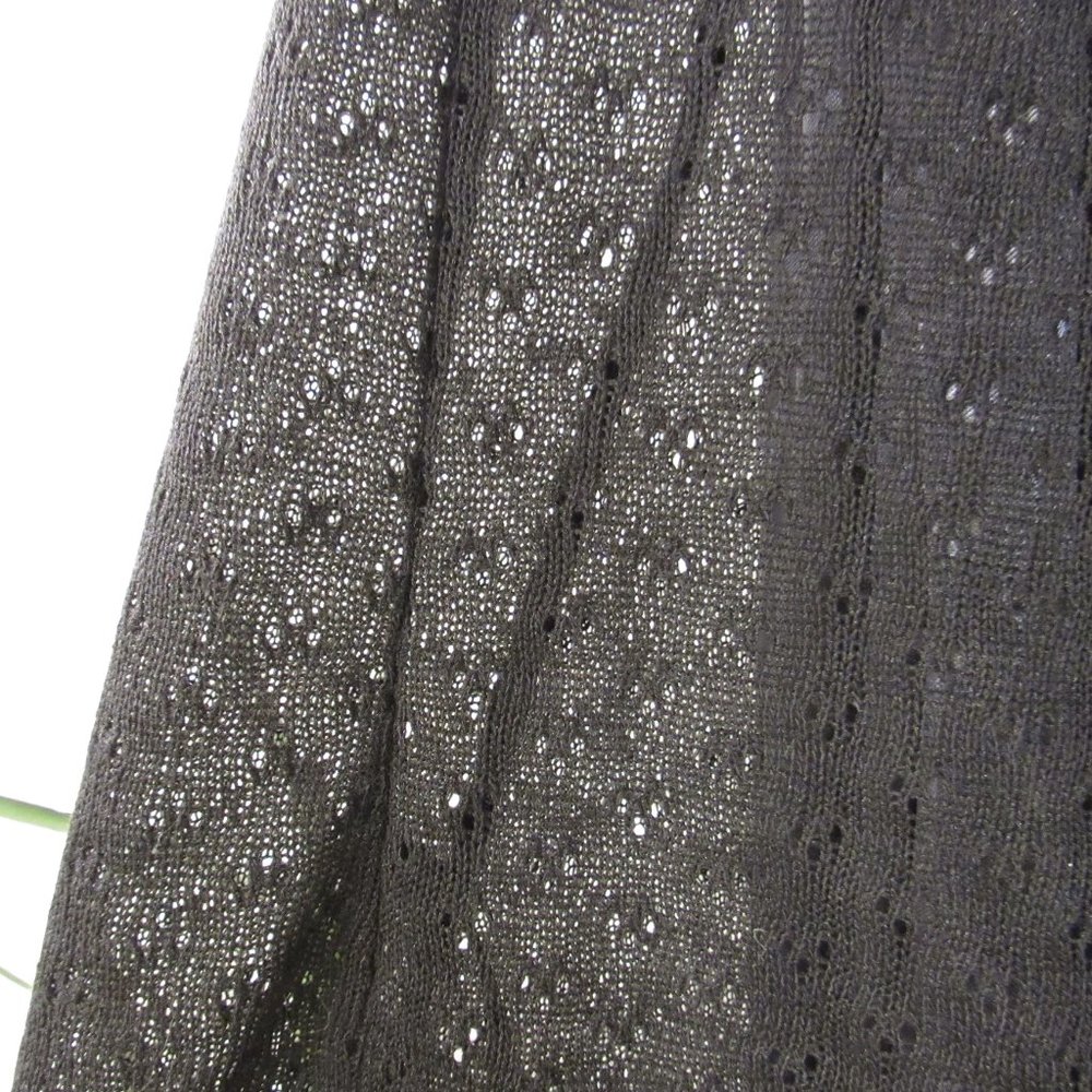 Sleeveless Gray Floral Rose Black Lace Dress Sz M - Picture 4 of 11